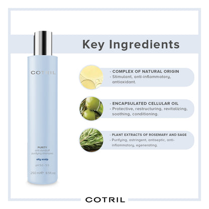 COTRIL Purity Anti-Dandruff & Purifying Shampoo For Oily Scalp (250 ml)