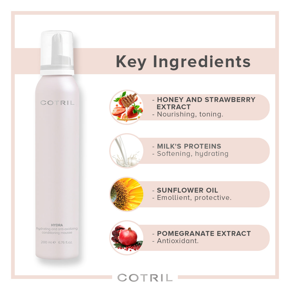 COTRIL HYDRA HYDRATING AND ANTI-OXIDIZING CONDITIONING MOUSSE 200ml