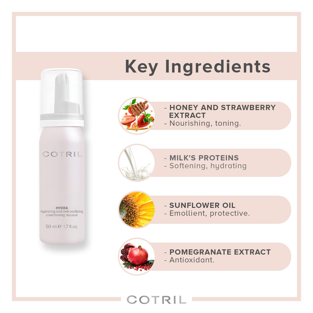 COTRIL HYDRA HYDRATING AND ANTI-OXIDIZING CONDITIONING MOUSSE 50ml