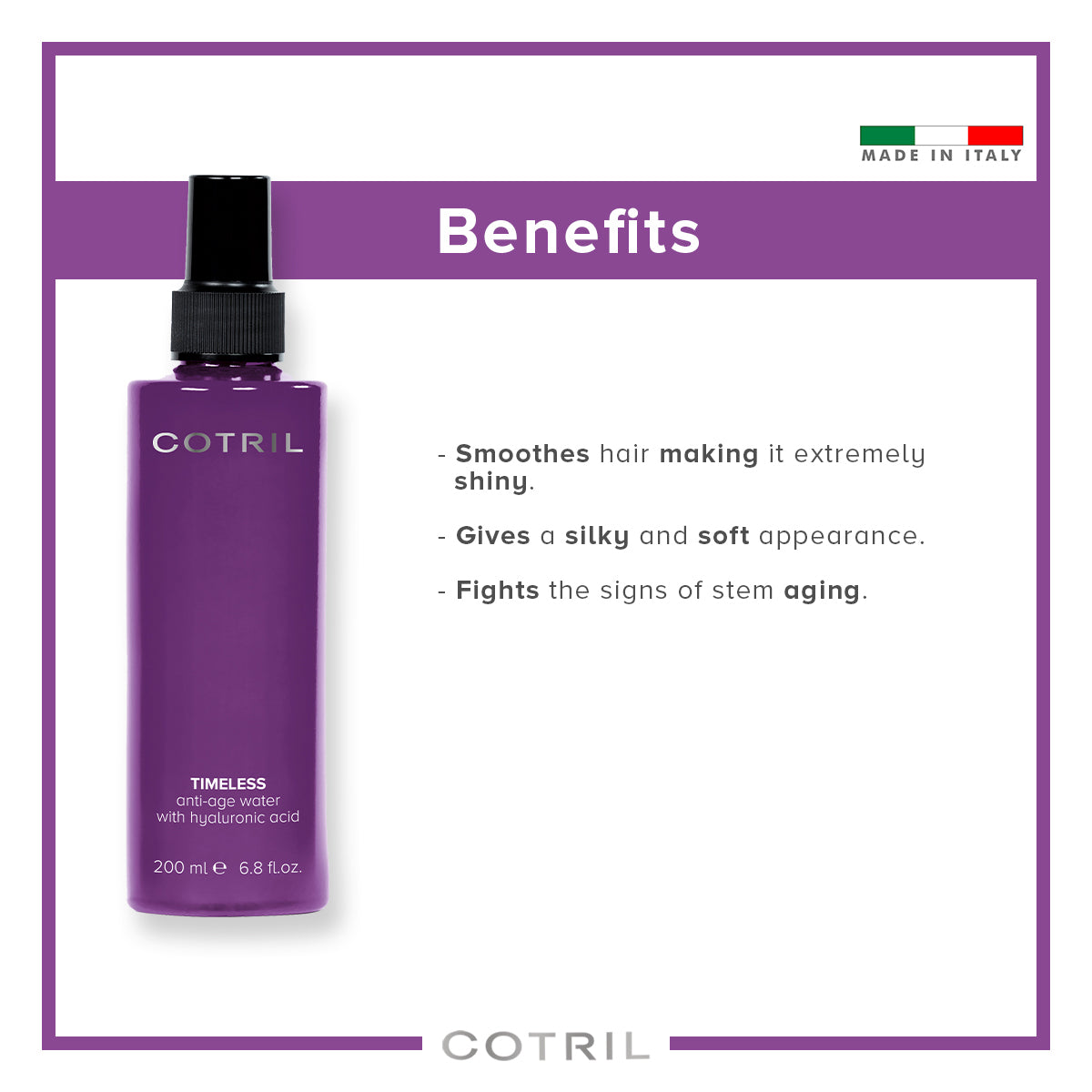 COTRIL TIMELESS ANTI-AGE WATER WITH HYALURONIC ACID 200ml