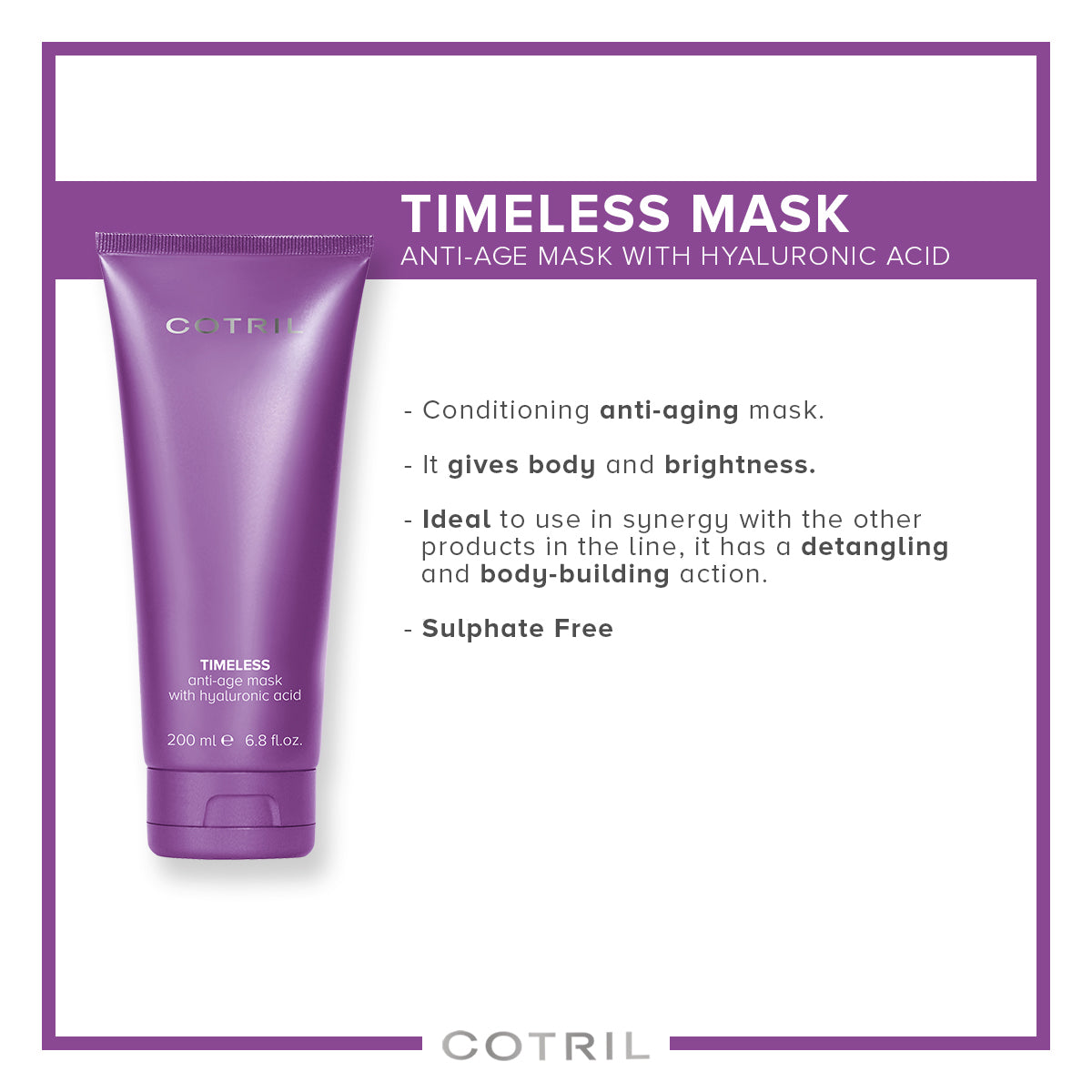 COTRIL TIMELESS ANTI-AGE MASK WITH HYALURONIC ACID 200ml