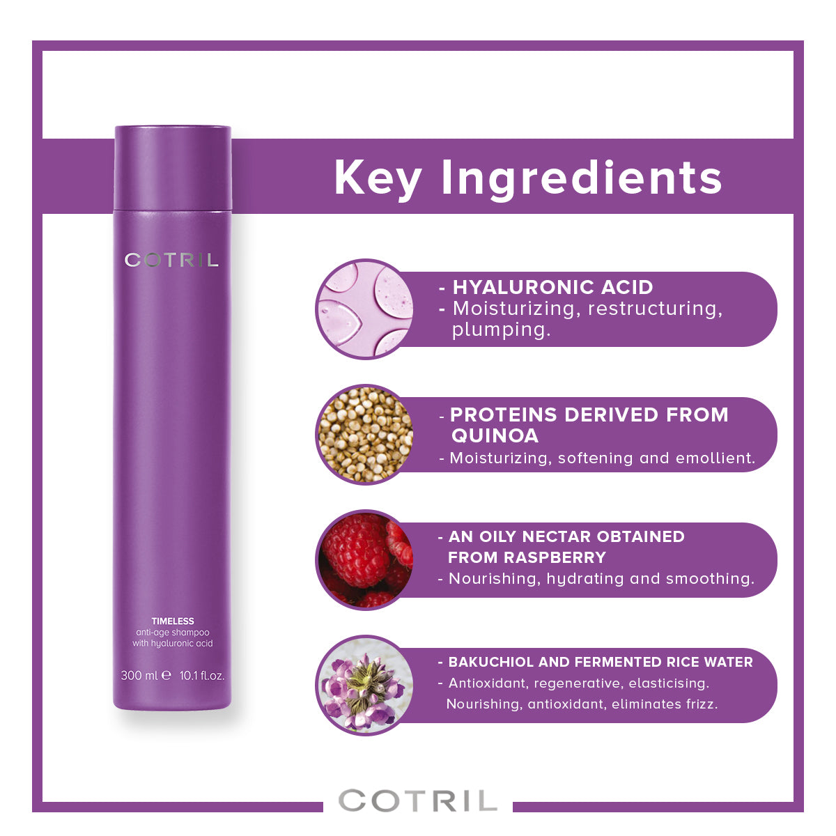 COTRIL TIMELESS ANTI-AGE SHAMPOO WITH HYALURONIC ACID 300ml