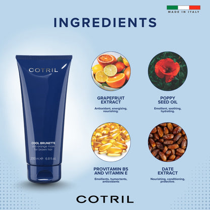 COTRIL COOL BRUNETTE ANTI-ORANGE MASK FOR BROWN HAIR 200ml