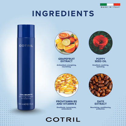 COTRIL COOL BRUNETTE ANTI-ORANGE SHAMPOO FOR BROWN HAIR 300ml
