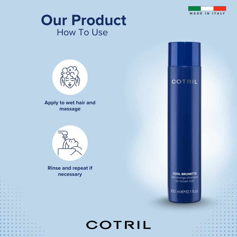 COTRIL COOL BRUNETTE ANTI-ORANGE SHAMPOO FOR BROWN HAIR 300ml