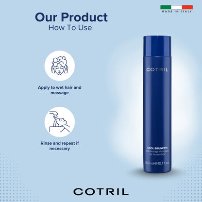 COTRIL COOL BRUNETTE ANTI-ORANGE SHAMPOO FOR BROWN HAIR 300ml